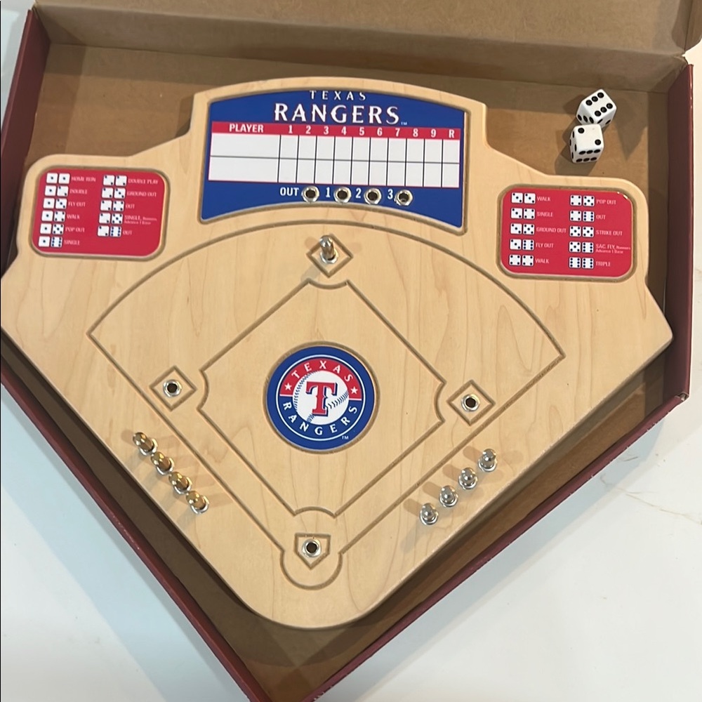 MLB Texas Rangers Board Game - Red, Blue, Natural Wood